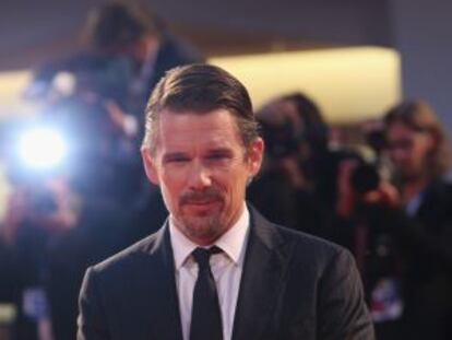 Ethan Hawke, ayer por la noche en la proyección de gala de 'Good kill'.