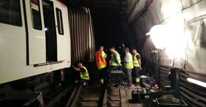 El descarrilamiento del convoy, por una incidencia técnica, ha obligado a cortar el tramo de Vall d'Hebron del metro.