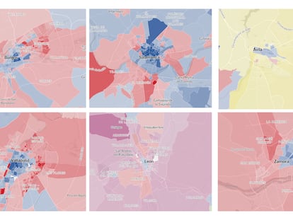 El mapa calle a calle de los resultados de las elecciones en Castilla y León