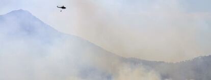 El incendio que se declaró el sábado en Pujerra.