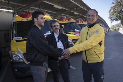 Desde la izquierda, Manuel Pérez, David Areso y Carlos Rodríguez Blanco.