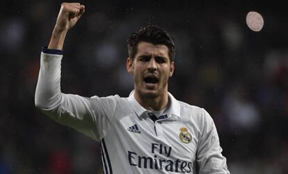 Morata celebra su gol al Athletic Club de Bilbao