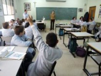 Alumnos de primaria en un colegio.