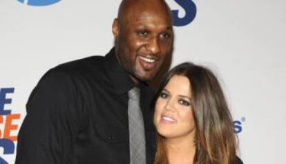 Lamar Odom y Khloe Kardashian-Odom en Los Ángeles en 2012.