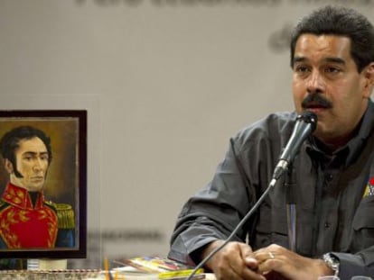Maduro durante la inauguraci&oacute;n de la Feria del Libro de Caracas. 