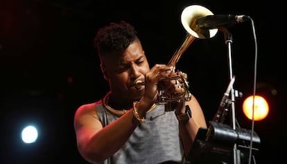Christian Scott, en su actuación anoche en el festival de Getxo.