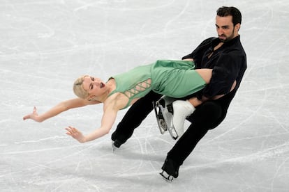 Olivia Smart y Adrián Díaz durante su actuación en los Juegos Olímpicos de Invierno.