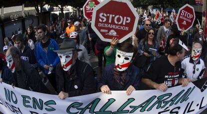 Aspecto de la manifestación organizada con motivo del 23-F por la plataforma Totes Juntes.