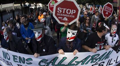 Aspecto de la manifestaci&oacute;n organizada con motivo del 23-F por la plataforma Totes Juntes.