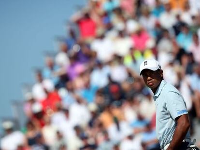 Tiger Woods, en el green del s&eacute;ptimo hoyo.