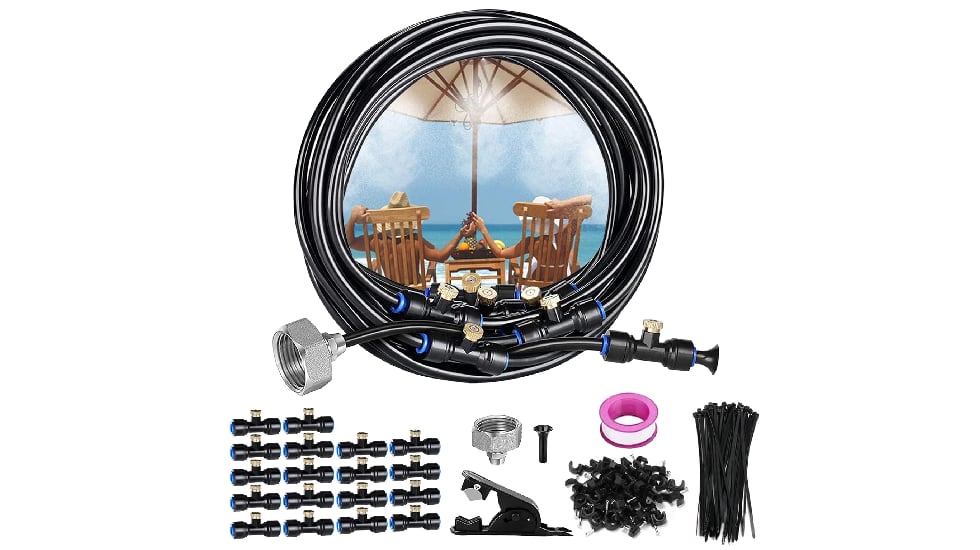 Accesorios al completo del kit nebulizador para jardín.