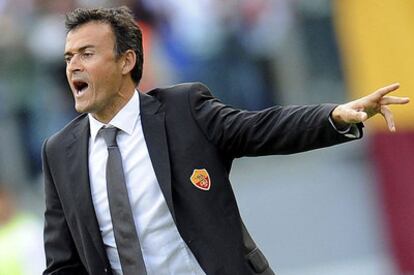 Luis Enrique, durante un partido del Roma.