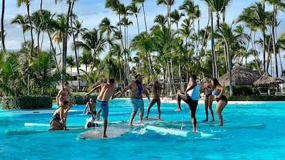 Tourists in Punta Cana Hotel in December 2020.