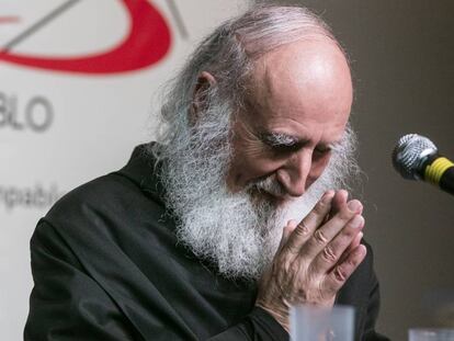 El monje benedictino Anselm Grün, durante su presentacion en la Feria del Libro de Buenos Aires.