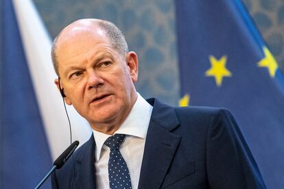 El canciller alemán, Olaf Scholz, en Praga el 29 de agosto.