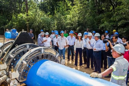 O Governador Alckmin em uma das obras do Alto Tietê.