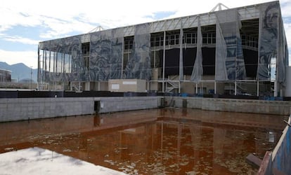 One of the outdoor pools at the Olympic Aquatic Park in Rio.