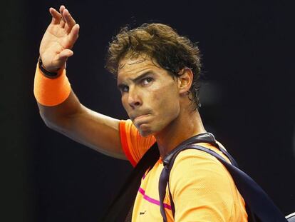 Nadal se despide del p&uacute;blico de Pek&iacute;n tras caer ante Dimitrov.