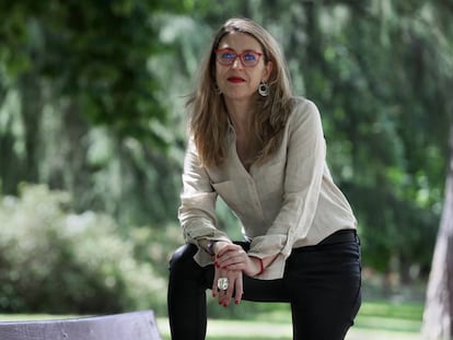 María Eugenia Rodríguez Palop, candidata de Unidas Podemos a las elecciones europeas, en Madrid.