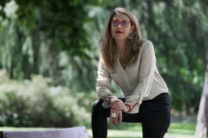 María Eugenia Rodríguez Palop, candidata de Unidas Podemos a las elecciones europeas, en Madrid.