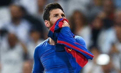 Messi, tras el gol que decidi&oacute; el cl&aacute;sico.