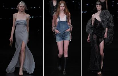 Creaciones de Hedi Slimane para la colección primavera/verano 2016 de Saint Laurent.