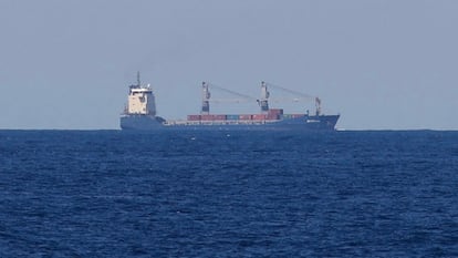 The 'Borkum', one of the ships accused of allegedly transporting weapons to Israel, in Cartagena last May.