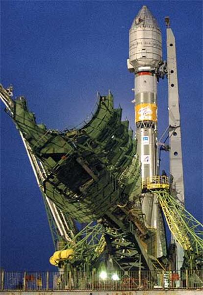 Lanzamiento del primer satélite de Galileo en Baikonur (Kazajistán).