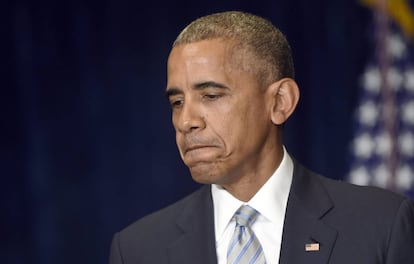 Obama, durante su declaraci&oacute;n tras llegar a Varsovia