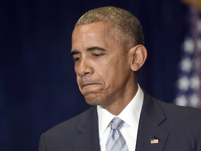 Obama, durante sua declaração depois de chegar a Varsóvia