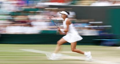 Muguruza, durante el partido contra Cirstea.