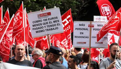 Protesta per reivindicar un augment dels salaris.