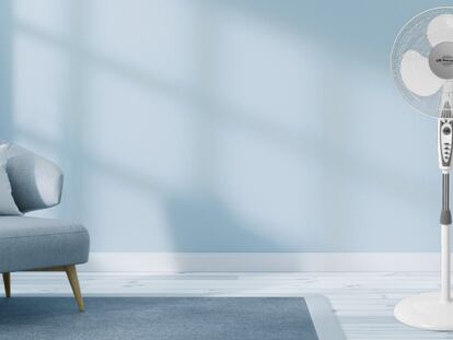 Seleccionamos este ventilador de la firma española Orbegozo para refrescar el ambiente de estancias pequeñas y medianas de la casa.