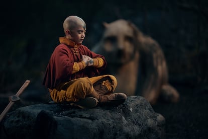 Gordon Cormier as Aang in the first season of 'Avatar: The Last Airbender.'