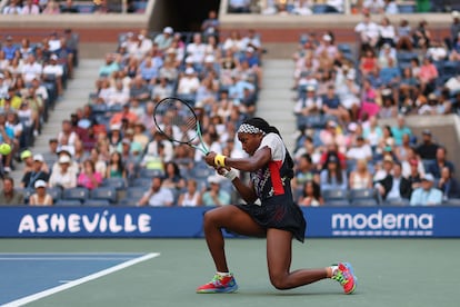 Gauff, durante el partido contra Keys en Nueva York.