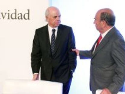 Francisco Gonz&aacute;lez, presidente de BBVA, y Emilio Bot&iacute;n, presidente de Santander