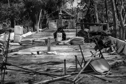 Algunas zonas del campamento ya comienzan a desmontarse.