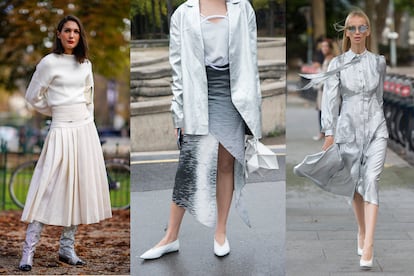 Esta tendencia también llega a los looks más lady como demuestra este street style