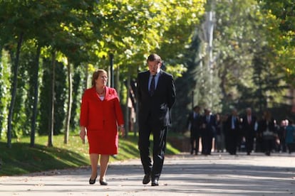 Rajoy, amb la presidenta de Xile, Michelle Bachelet, a la Moncloa.