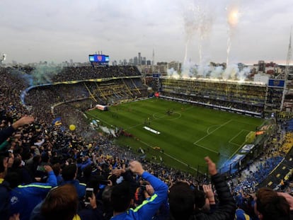 La Bombonera durante el &uacute;ltimo suprecl&aacute;sico con River Plate, en mayo de 2017.