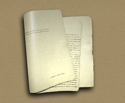 Manuscrito del cuento 'Estación de la mano', de Julio Cortázar, mecanografiado por Gladys Adams, esposa de su amigo Sergio Sergi.