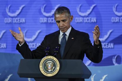 Obama, este jueves, en su intervención en la cumbre sobre océanos
