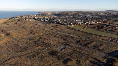 Vista aérea, este lunes, de la zona del noroeste de Inglaterra donde el Gobierno del Reino Unido planea abrir una nueva mina de carbón