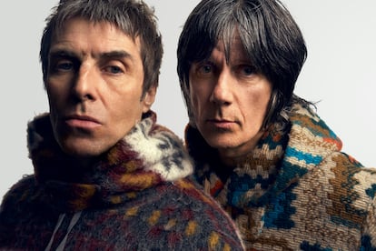Liam Gallagher (left) and John Squire, in an image provided by Warner Music Entertainment.