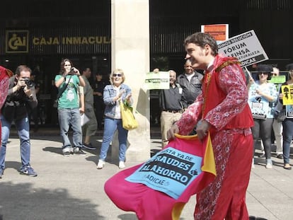 Afectados por cláusulas suelo en una protesta.