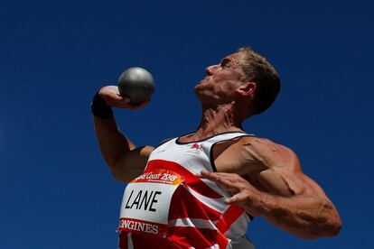 El inglés John Lane en la prueba de lanzamiento durante los Juegos de la Commonwealth de Gold Coast (Australia), el 9 de abril de 2018.