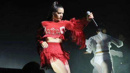 Rosalía en un concierto sorpresa en Madrid.