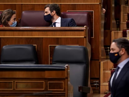 Moción de censura de Vox al gobierno de coalición formado por PSOE y Podemos en el Congreso de los Diputados.