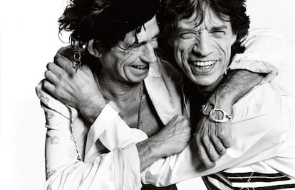 Keith Richards y Mick Jagger, en Los Ángeles, para 'Vogue UK', en 2003