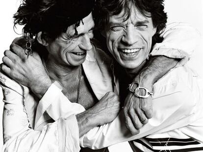 Keith Richards y Mick Jagger, en Los Ángeles, para 'Vogue UK', en 2003